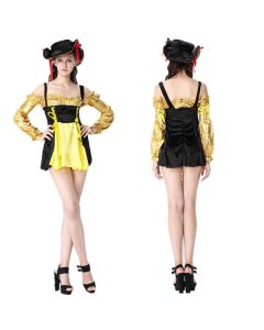 Pirates of the Caribbea gold long-sleeve cosplay costumes