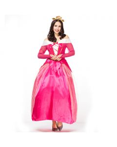 Halloween fairy tale princess costume pink pricess long dress stage costume