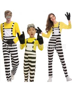 Halloween Minions with the same clothes parent-child suit