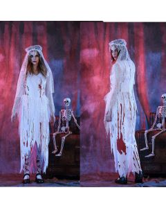 Halloween White Bloody Ghost Bride Costume