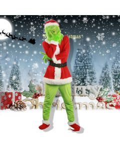 Christmas geek thief green fur monster (grinch mask) Christmas set 