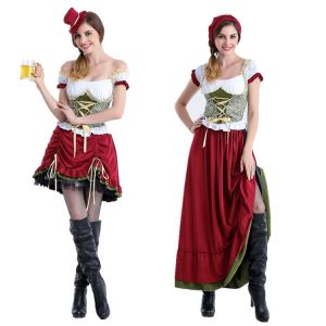 Women Short/long Printing Oktoberfest Costume Halloween Cosplay