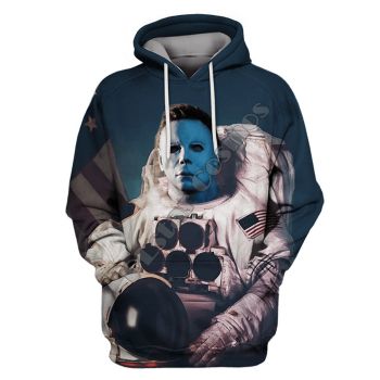 Fashion Blue Skull Pattern Astronauts Hoodie