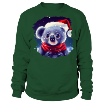 Christmas Cute Koala with Santa Hat Sweatshirt