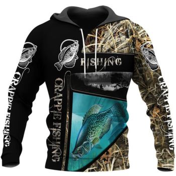 Vintage  And Loose Black Fish Pattern Animals Hoodie