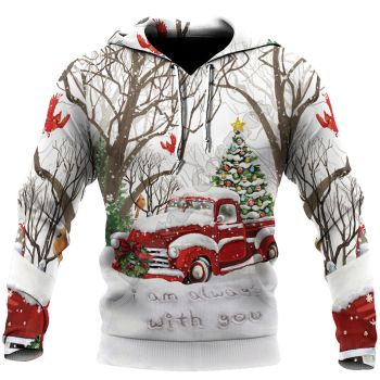 Pretty And Vintage  White Car Tree Car Pattern Christmas Hoodie