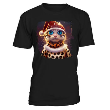 Christmas Cute Leopard With Santa Hat