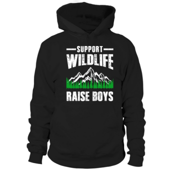 Supporting wildlife Raising boys Hoodies