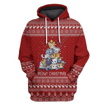  Fashion Red Dog Pattern Christmas Hoodie