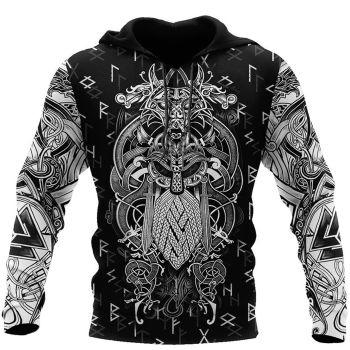Fashion And Gorgeous Black White  Snake Pattern Tattoo Hoodie