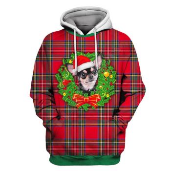  Popular Red Dog Pattern Christmas Hoodie