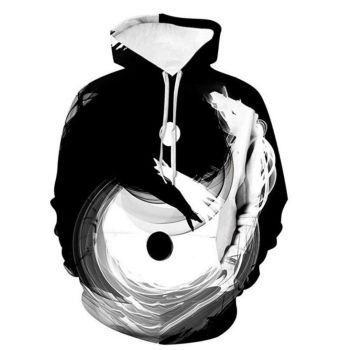 Street Black White Moon Pattern Bitcoin Hoodie