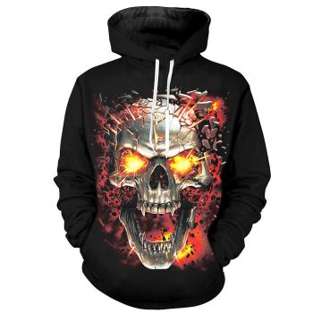 Precious And Gorgeous Black Skull Pattern Halloween Hoodie