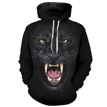 Oversize Black Skull Pattern Halloween Hoodie