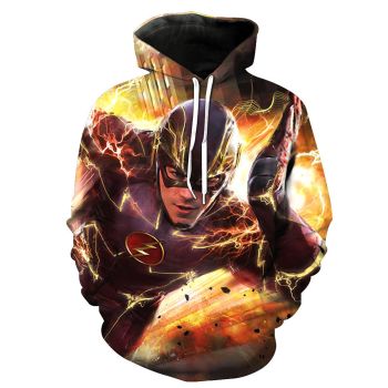 Precious Orange Flash Pattern Flash Hoodie