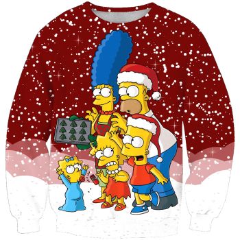 Popular Red Headshot Tree Pattern Christmas Hoodie