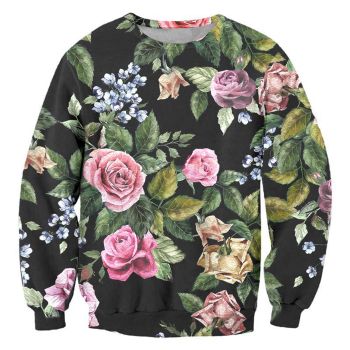 Popular And Vintage Colorful Flower Pattern Scenery Hoodie