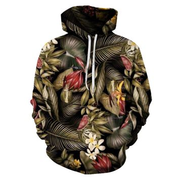 Gorgeous Brown Flower Pattern Scenery Hoodie