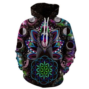 Pretty Colorful Monkey Pattern Animals Hoodie
