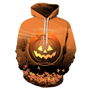 Gorgeous Orange Pumpkin Pattern Halloween Hoodie