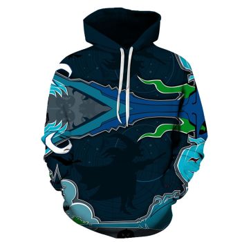 Gorgeous Blue Skull Pattern Halloween Hoodie