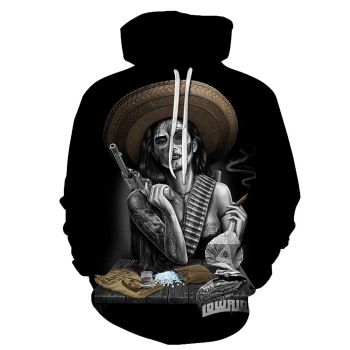 Precious And Cute Black Skull Pattern Halloween Hoodie