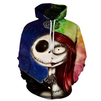 Street Style Colorful Skull Pattern Strawman Hoodie