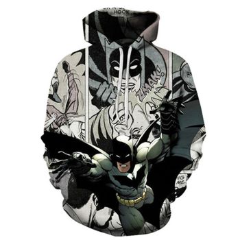 Street Style Black Batman Pattern Batman Hoodie