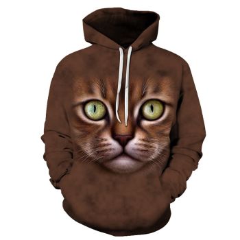 Precious Brown Cat Pattern Animals Hoodie