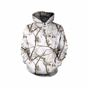 Street Style White Leaves Pattern Scenery Hoodie