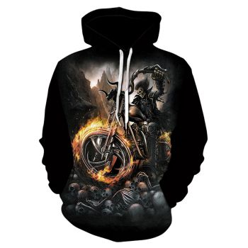 Fashion Black Skull Pattern Halloween Hoodie