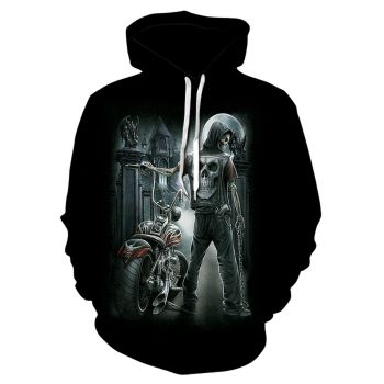 Precious And Cute Black Skull Pattern Halloween Hoodie