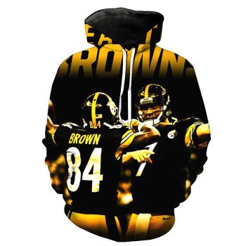Generous And Beautiful Black Yellow Rugby Pattern Rugby Hoodie