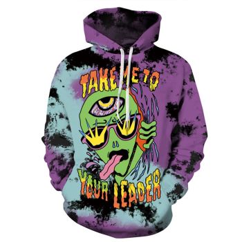 Precious Blue Purple Skull Pattern Hip Hop Hoodie