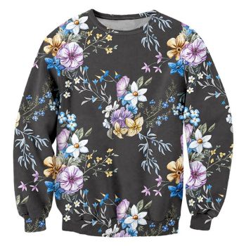 Vintage  Colorful Flower Pattern Scenery Hoodie