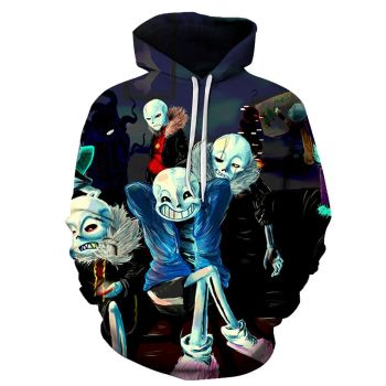 Precious Blue Skull Pattern Halloween Hoodie