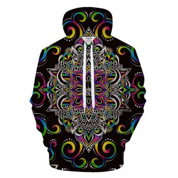 Vintage  And Loose Colorful Ink Pattern Spill Ink Hoodie