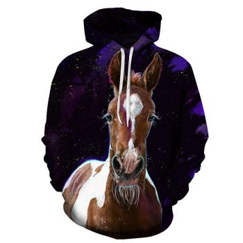 Cute Purple Donkey Pattern Halloween Hoodie