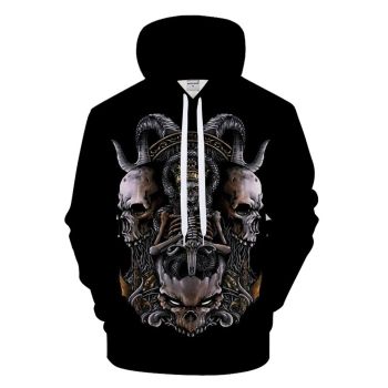Fashion And Gorgeous Black Skull Pattern Halloween Hoodie