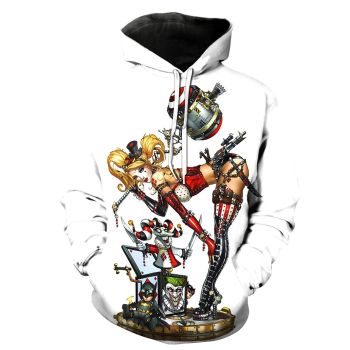 Gorgeous White Clown Girl Pattern Clown Girl Hoodie