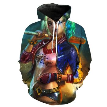 Oversize Colorful Clown Girl Pattern Clown Girl Hoodie