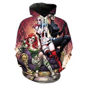 Temperament Colorful Clown Girl Pattern Clown Girl Hoodie