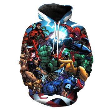 Vintage  Colorful Deadpool Pattern Deadpool Hoodie