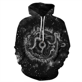 Cute And Loose Black Octopus Pattern Animals Hoodie