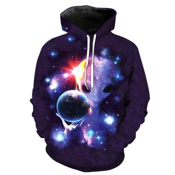Fashion And Gorgeous Purple Star Pattern Star Storm Hoodie