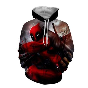 Loose Red Deadpool Pattern Deadpool Hoodie