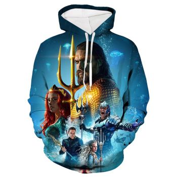 Classical  Blue Headshot Pattern Neptune Hoodie