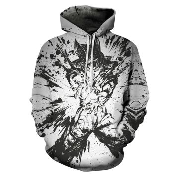 Loose Black White Kamen Rider Pattern Dragonball Hoodie