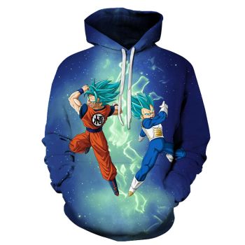 Vintage  Blue Headshot Pattern Dragonball Hoodie