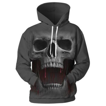 Street Black Skull Pattern Halloween Hoodie